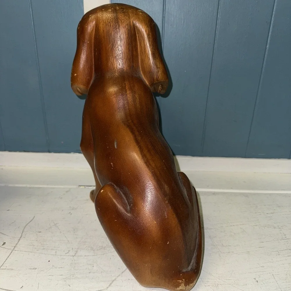Large DACHSHUND MALE DOG FIGURINE VINTAGE LEFTON HAND DECORATED ORIGINAL STICKER